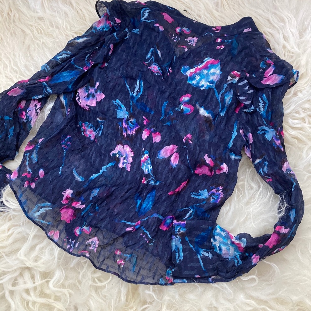 TANYA TAYLOR Silk Floral Print Blouse - Picture 12 of 15